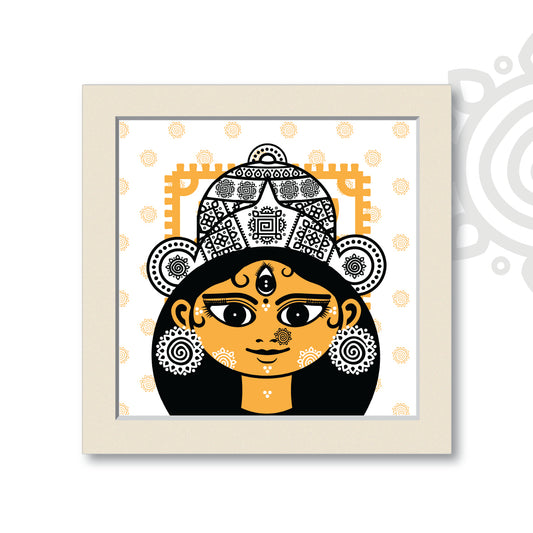 Essence of Bengal | Durga | Style #2 | Wall Art for Home and Office Decoration | 12 Inch X 12 Inch