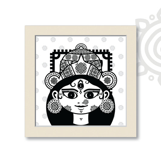 Essence of Bengal | Durga | Style #3 | Wall Art for Home and Office Decoration | 12 Inch X 12 Inch