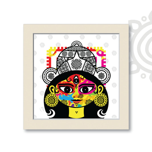 Essence of Bengal | Durga | Style #4 | Wall Art for Home and Office Decoration | 12 Inch X 12 Inch