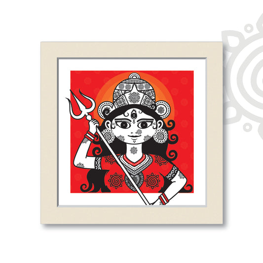 Essence of Bengal | Durga | Style #5 | Wall Art for Home and Office Decoration | 12 Inch X 12 Inch