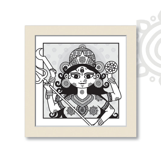 Essence of Bengal | Durga | Style #7 | Wall Art for Home and Office Decoration | 12 Inch X 12 Inch
