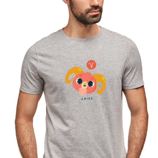 Zodiac Sign - Aries - Printed 100% Cotton T-Shirt - Unisex