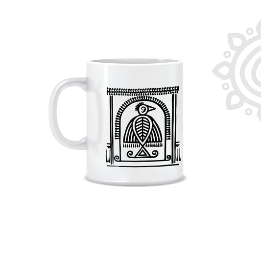 Shantiniketan | White Ceramic Coffee Mug | Style #1
