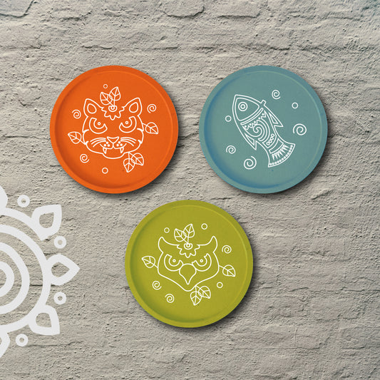 Pre-Booking | Pohela Boishakh | Set of 3 | Colorful Wall Hanging Plate for Home and Office Decoration